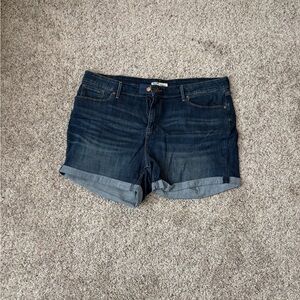 Signature by Levi Strauss Dark Indigo Rolled Hem Denim Shorts